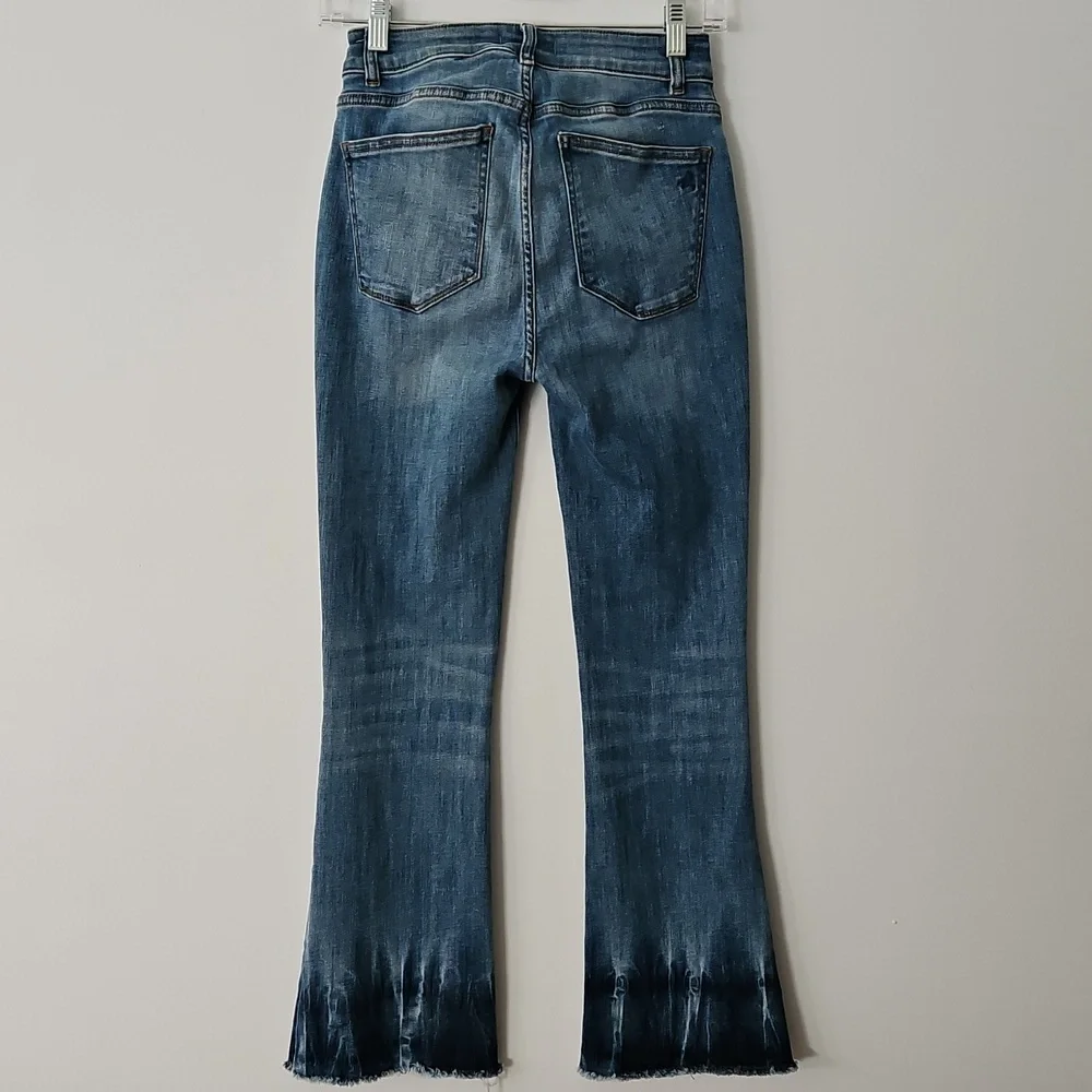 DL1961 Bridget Cropped‎ Hi-rise Instasculpt Kick Boot Jeans Frayed Hem Size 27